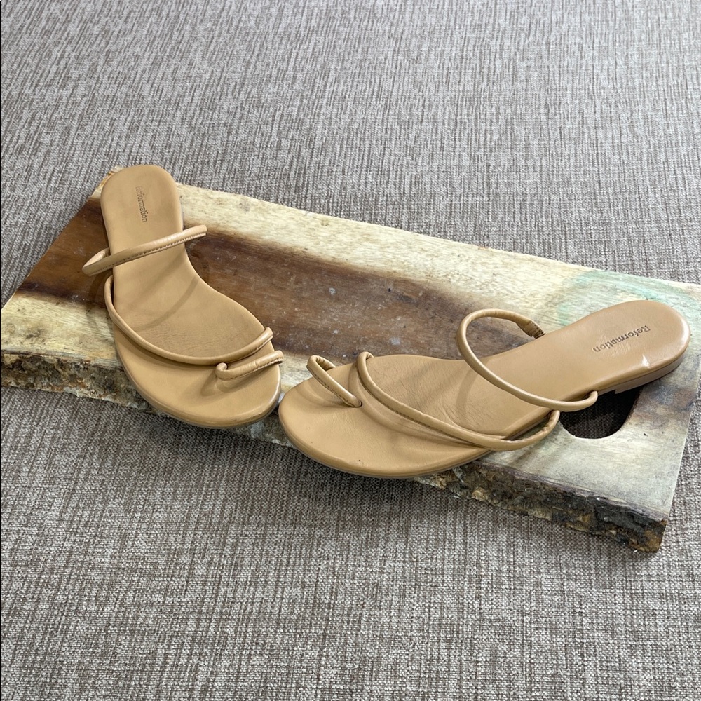 Reformation Beige Strappy Sandals